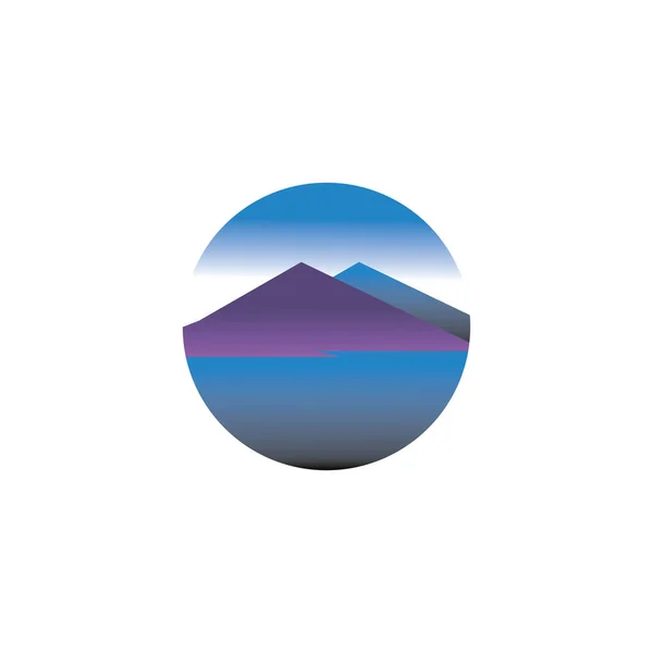 Berg Natur Färg Illustration Cirkel Design Vektor — Stock vektor