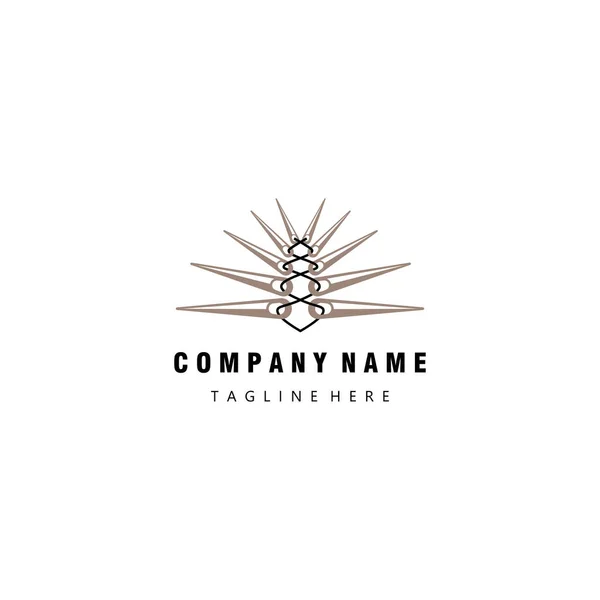 Agulha Logotipo Design Ilustração Artesanato Empresa — Vetor de Stock