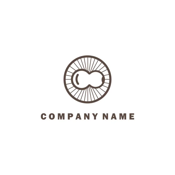 Logotipo Feijão Círculo Empresa Vetor Design Linha Ilustração — Vetor de Stock