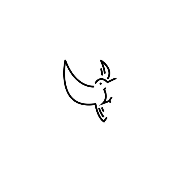 Bird Logo Line Design Illustration Vector Animal — Vetor de Stock