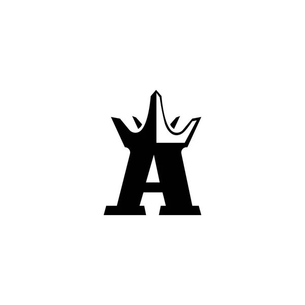 Letra Una Plantilla Logotipo Rey Corona Ilustración Vector Diseño — Archivo Imágenes Vectoriales