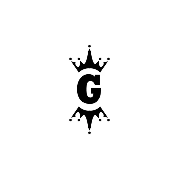 Письмо Шаблон Логотипа Короля Короны Иллюстрации Вектор Дизайна — стоковый вектор
