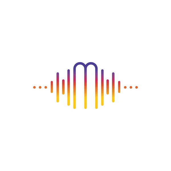 Letra Logotipo Música Equalizador Cor Linha Design Vetor —  Vetores de Stock