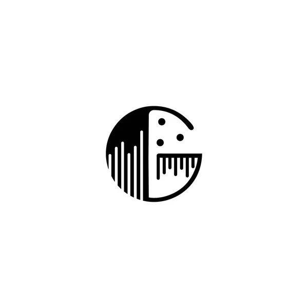 Letra Logotipo Pizza Vetor Design Ilustração —  Vetores de Stock