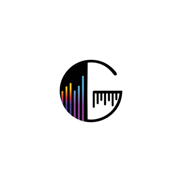 字母G标志音乐均衡器插图设计矢量 — 图库矢量图片