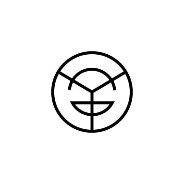 Y başlangıç çizgisi logo dairesi tasarım şablonu vektörü