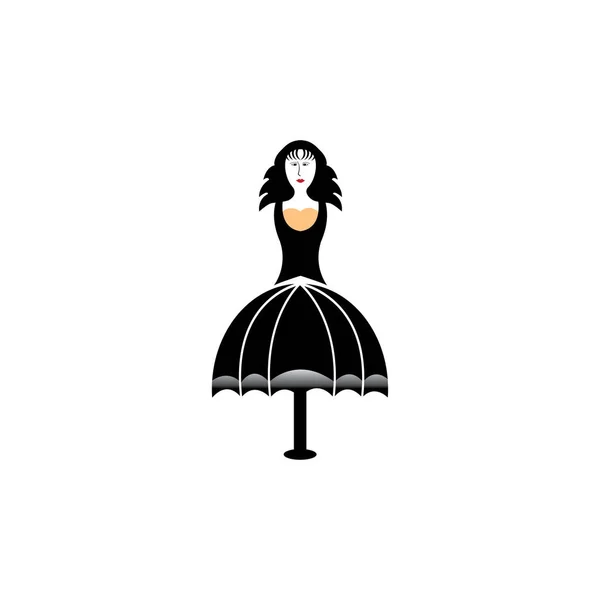 Mode Logotyp Illustration Kvinna Vektor Abstrakt — Stock vektor