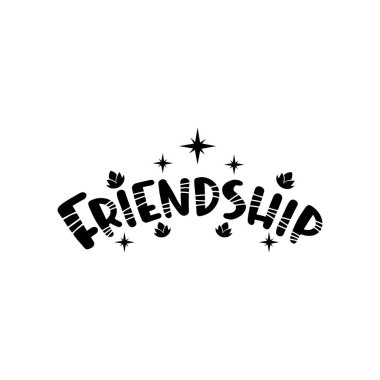 friendship quote black lettering design poster