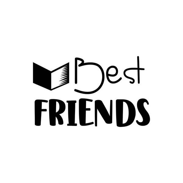 Best Friends Quote Writing Book Illustration Design — ストックベクタ