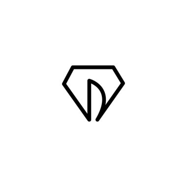 letter D diamond line logo vector design
