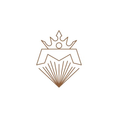 diamond logo initial line M crown design vector illustration