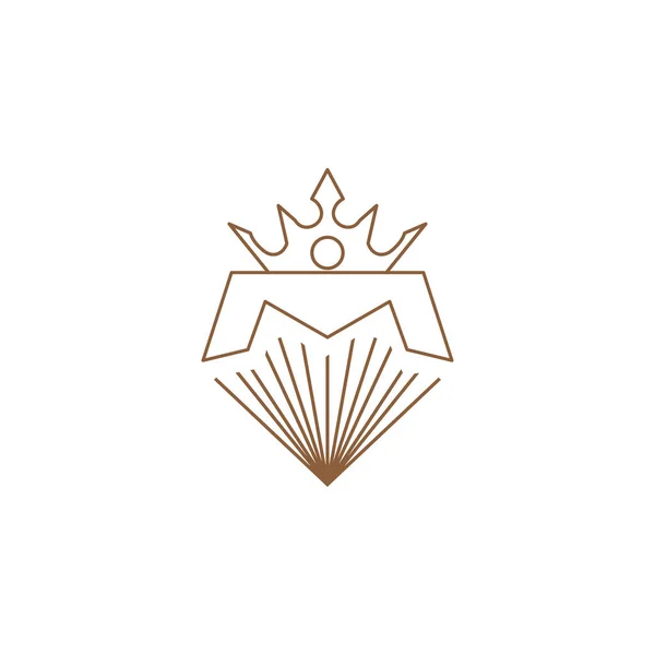 Diamond Logo Initial Line Crown Design Vector Illustration — Wektor stockowy