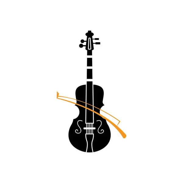 バイオリンのアイコンのロゴイラストベクトル記号 — ストックベクタ