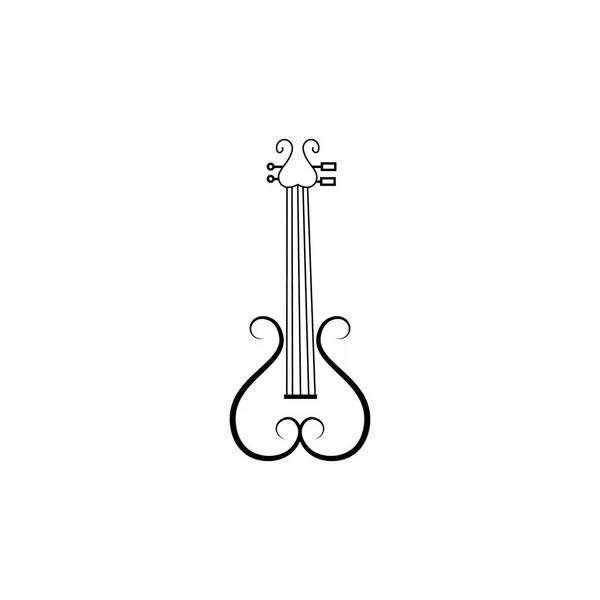 Icono Violín Logo Ilustración Amor Diseño Vector — Vector de stock