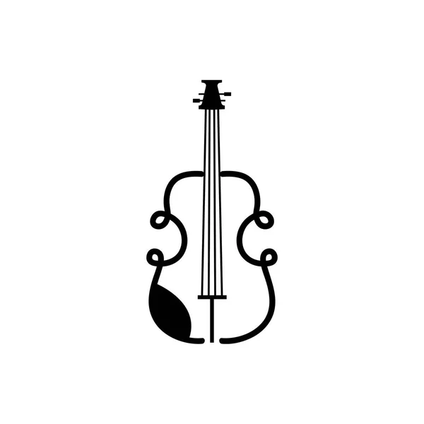 バイオリンのアイコンのロゴイラストベクトル記号 — ストックベクタ
