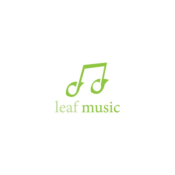 Musique Feuille Logo Conception Illustration Vecteur — Image vectorielle