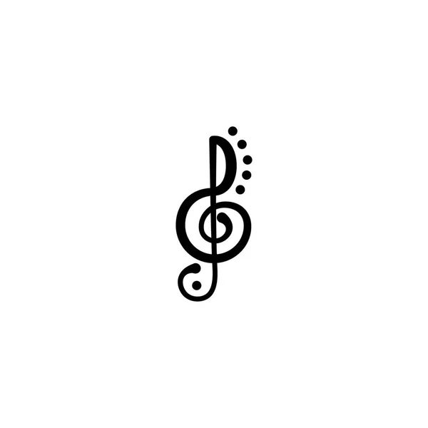 Musik Logotyp Ikon Ton Design Vektor Illustration — Stock vektor