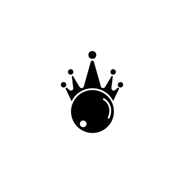 Bowling Kung Logotyp Illustration Boll Och Krona Vektor Design — Stock vektor