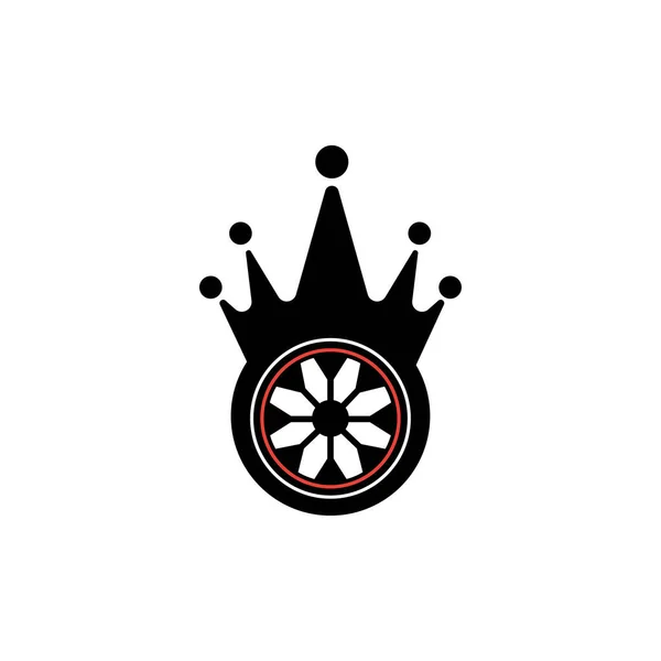 Королівське Колесо Логотип Ілюстрація Корона Векторний Дизайн — стоковий вектор