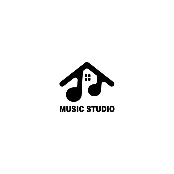 Home Muziek Logo Illustratie Ontwerp Vector — Stockvector