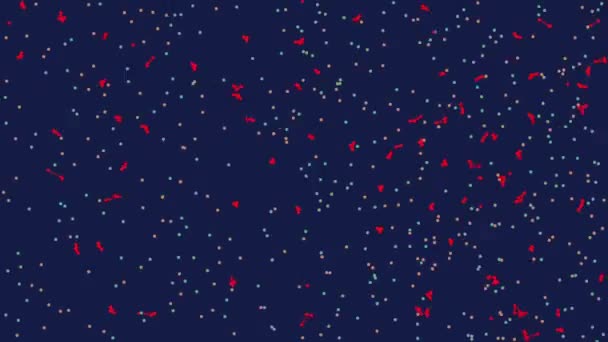Cirklarna Som Reflekterar Varandra Rör Sig Kaotiskt Pointillismens Stil Bakgrund — Stockvideo