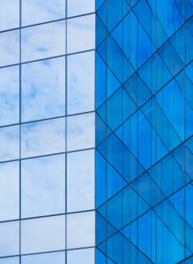 Mimari detay Modern cam cephe arka plan mavi tonu