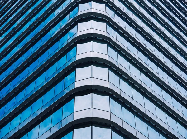 Moderní Budova Fasáda Odraz Modrý Zrcadlo Roh Architektura Detaily — Stock fotografie