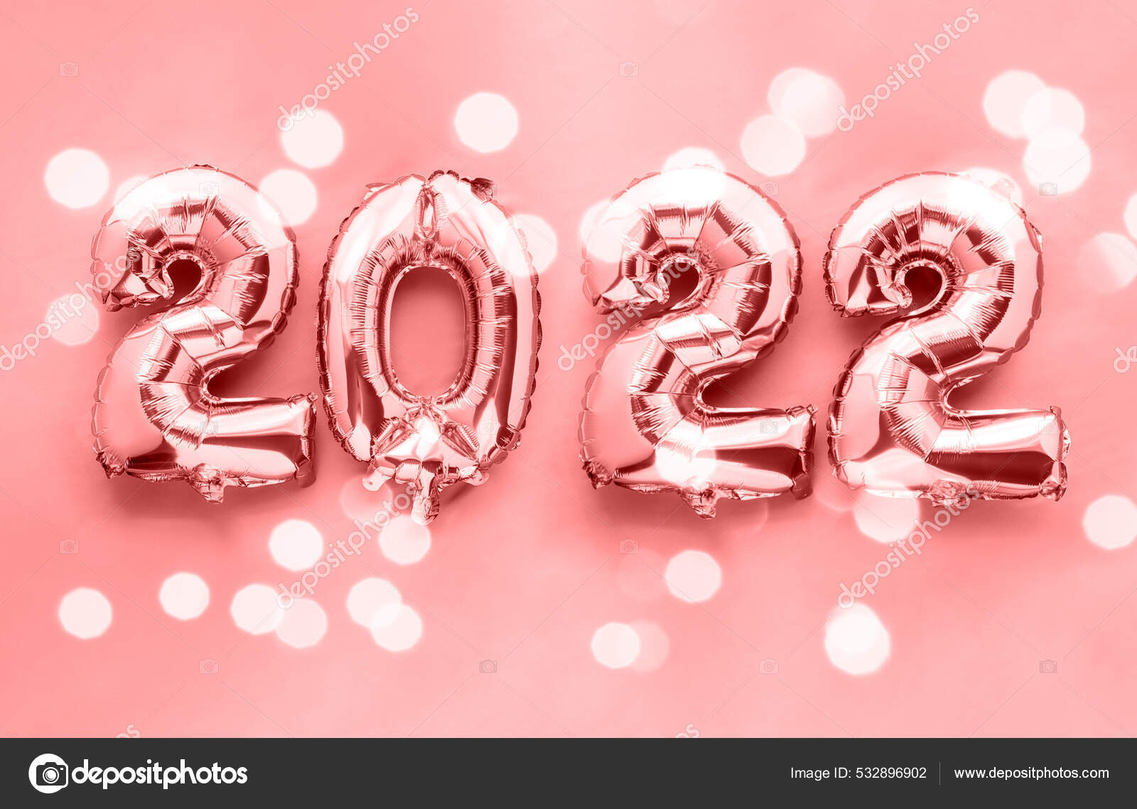 2022 nouvelle année brillants numéros de ballon de papier d