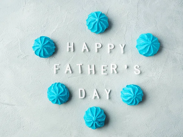 Glückliche Grußkarte Zum Vatertag Mit Weißem Buchstaben Text Und Blauen — Stockfoto