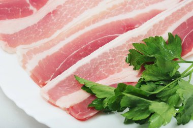 pork brisket with parsley on a plate 