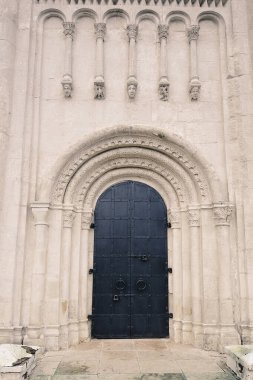 VLADIMIR, RUSSIA - NOVEMBER 3, 2021: decorative elements on the Church of the Intercession on the Nerl in Bogolyubovo