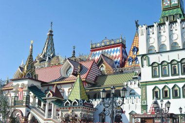 MOSCOW, RUSSIA - AUGUST 28, 2021: view at the Izmailovsky Kremlin in Moscow