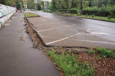 MOSCOW, RUSSIA - August 7, 2021: road works on Lilac Boulevard in Moscow