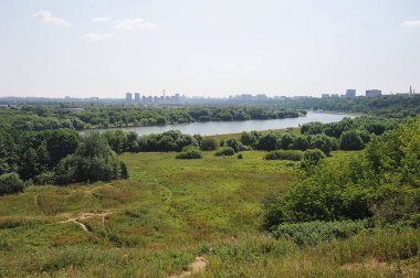 view of the Moscow river from the Kolomenskoye Park in Moscow