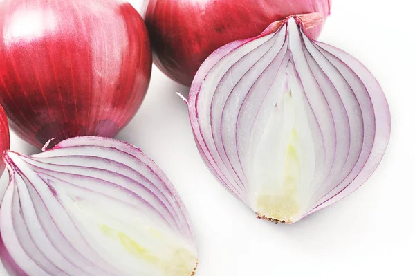 Red Onion Bulbs White Background — Fotografia de Stock