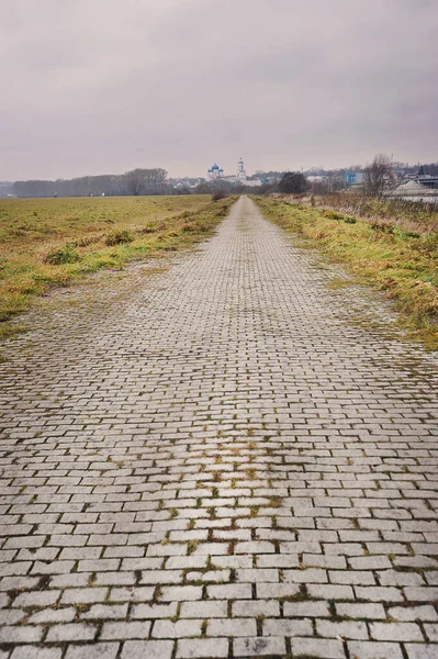 Paved Road Bogolyubovsky Meadow — Stockfoto