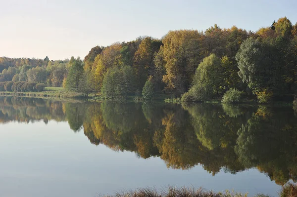 View Pond Park Autumn Colors Autumn Landscape — Stok Foto