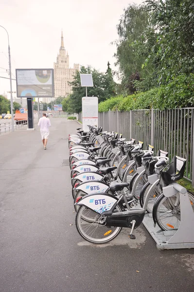 Moscow Russia August 2021 Rental Bicycles Street Moscow —  Fotos de Stock