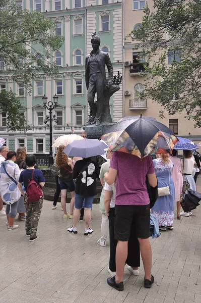 Moscow Russia August 2021 Excursion Monument Sergei Yesenin Tverskoy Boulevard — Stok fotoğraf