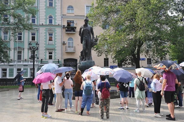 Moscow Russia August 2021 Excursion Monument Sergei Yesenin Tverskoy Boulevard — Fotografia de Stock