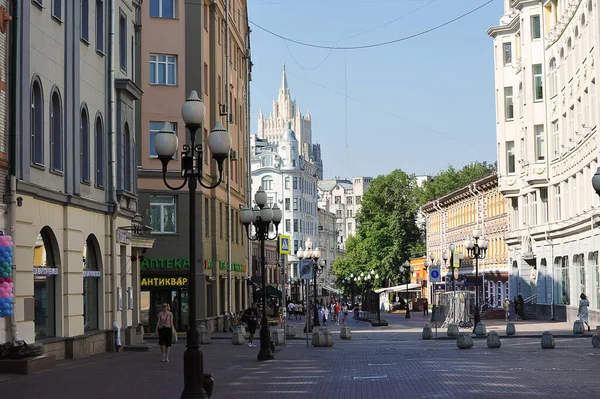 Moscow Russia July 2021 Pedestrian Street Stary Arbat Morning Moscow — Stockfoto