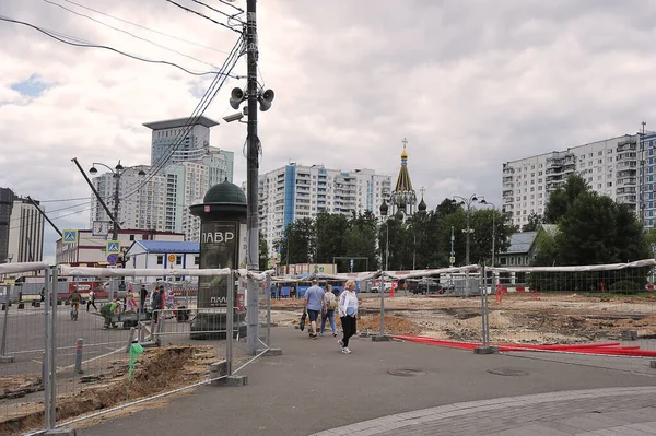 Moscow Russia July 2021 Construction Works Entrance Sokolniki Park Moscow — Stockfoto