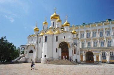 MOSCOW, RUSSIA - June 26, 2021: view of the Annunciation Cathedral in the Kremlin in Moscow