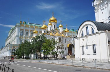 MOSCOW, RUSSIA - June 26, 2021: view of the Annunciation Cathedral in the Kremlin in Moscow