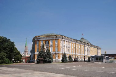 MOSCOW, RUSSIA - June 26, 2021: view of the Senate Palace in the Kremlin in Moscow