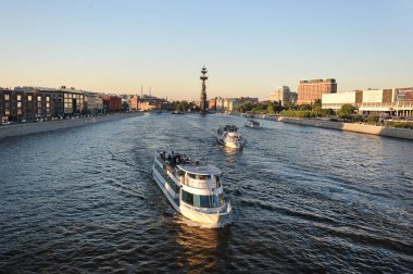 MOSCOW, RUSSIA - June 18, 2021: monument to Peter the Great on the Moscow River in Moscow