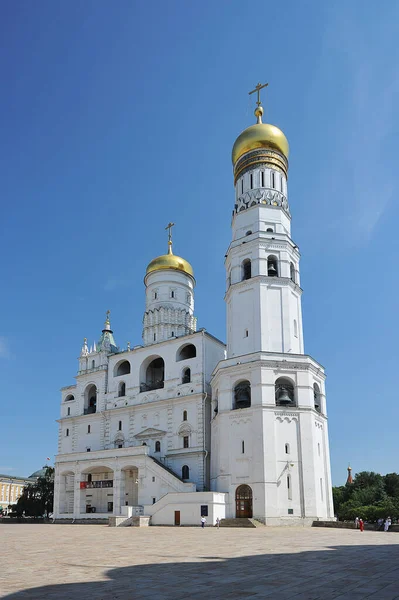 MOSCOW, RUSSIA - June 26, 2021: view of the bell tower of Ivan the Great in the Kremlin in Moscow