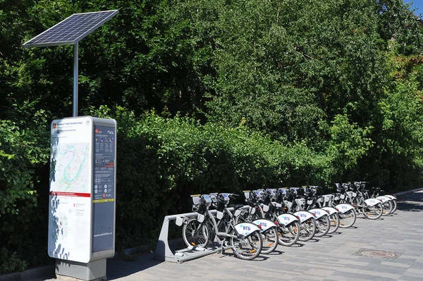 Moscow Russia June 2021 Bicycle Parking Rent Moscow —  Fotos de Stock