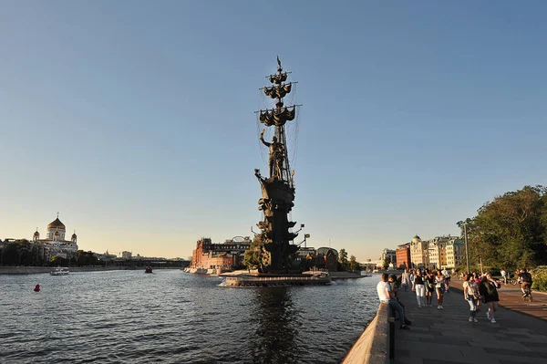 Moscow Russia June 2021 Monument Peter Great Moscow River Moscow — Stockfoto