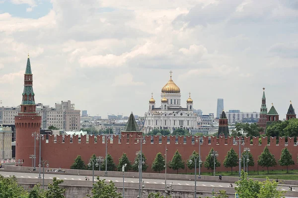 Moscow Russia June 2021 View Kremlin Wall Cathedral Christ Savior — Stockfoto